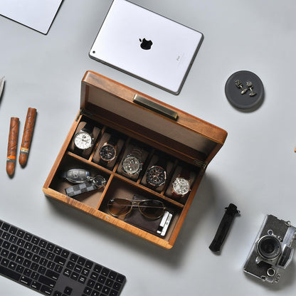 Mens gift ideas for boyfriend keepsake box anniversary gift for him jewelry case wooden box closet organizer watch display box engraved