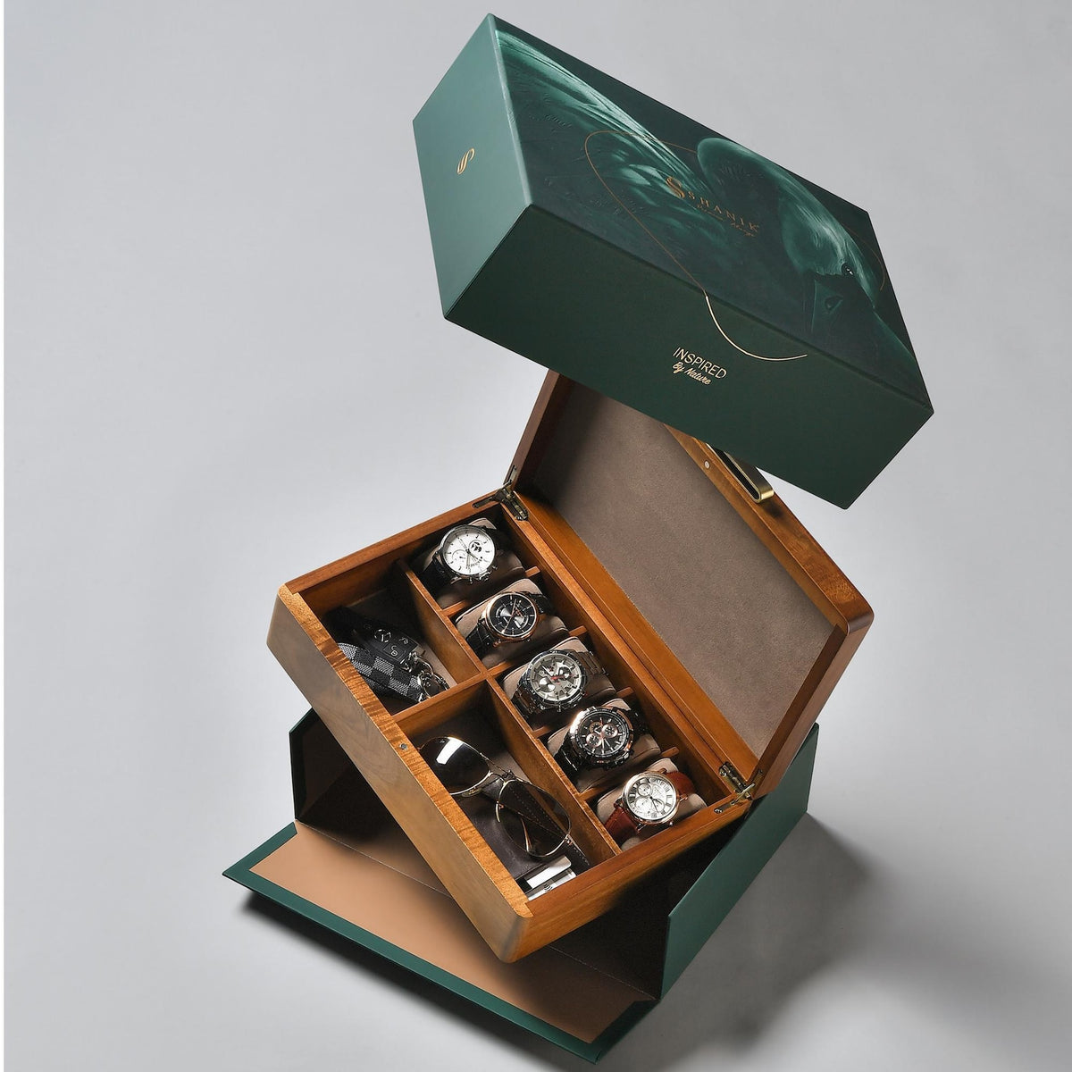 Mens gift ideas for boyfriend keepsake box anniversary gift for him jewelry case wooden box closet organizer watch display box engraved