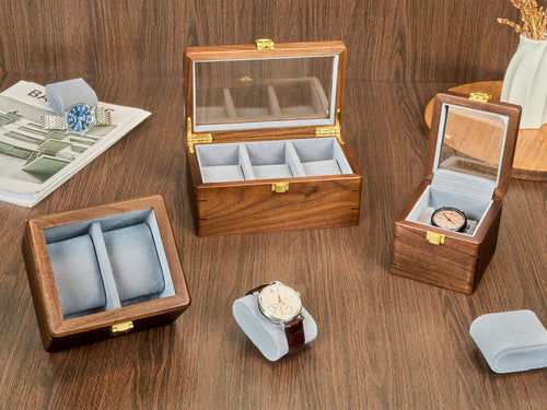Wooden Watch Box for Men, Watch Organizer Case with Glass Lid, Luxury Wood Watch Storage Display, Custom Gift for Husband Dad Boyfriend