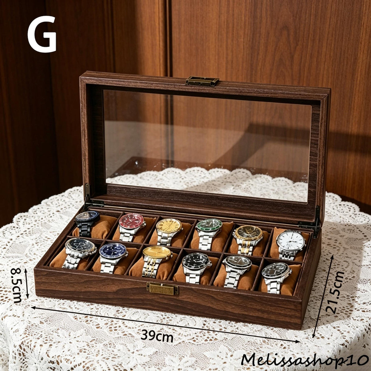 Vintage Wood Grain PU Leather Watch Box, Multi Slot Dustproof Case, Watch and Jewelry Organizer, Display Storage, Velvet Lined, Xmas Gifts.