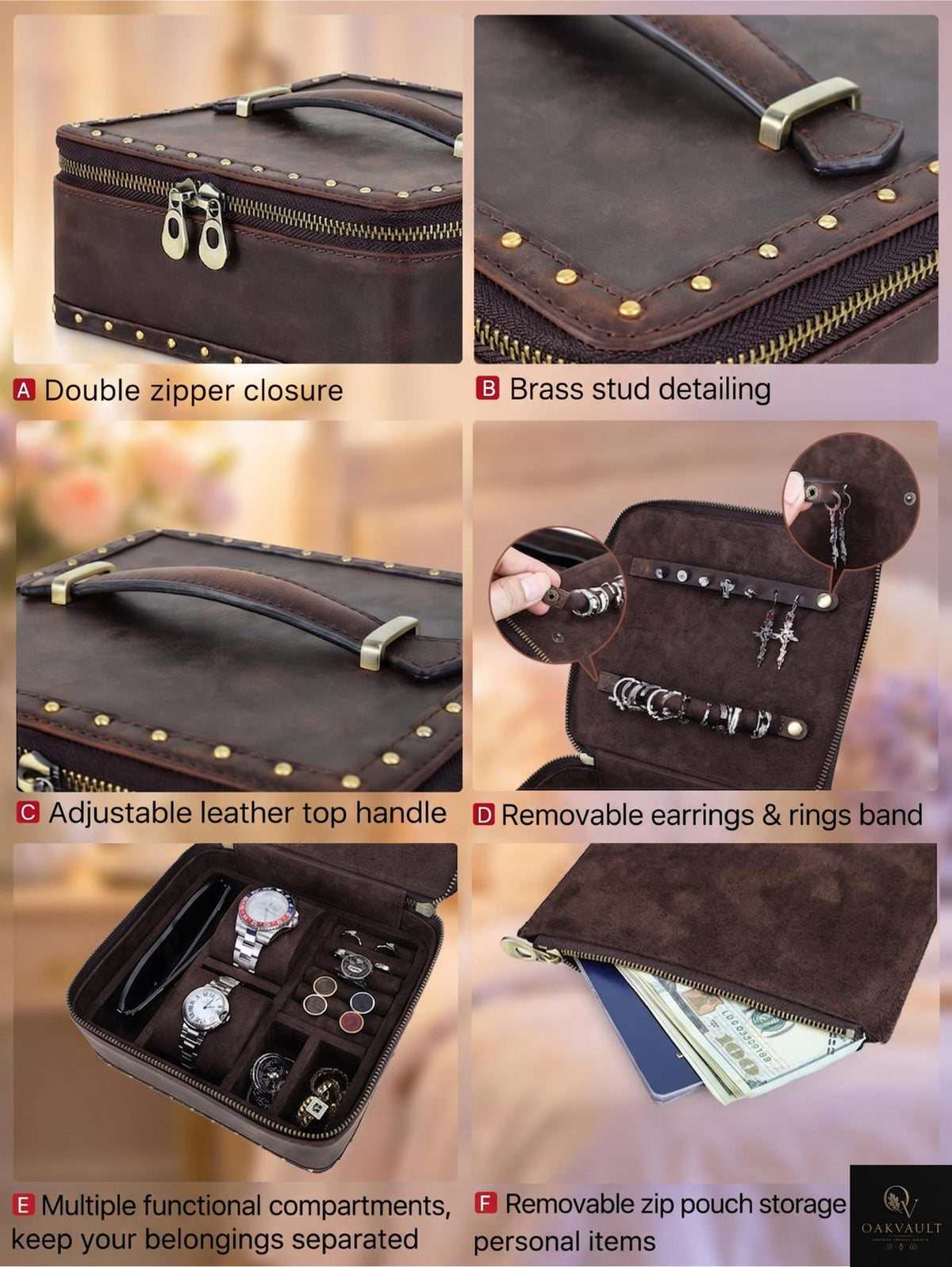 Vintage Travel Jewelry & Watch Organizer Case
