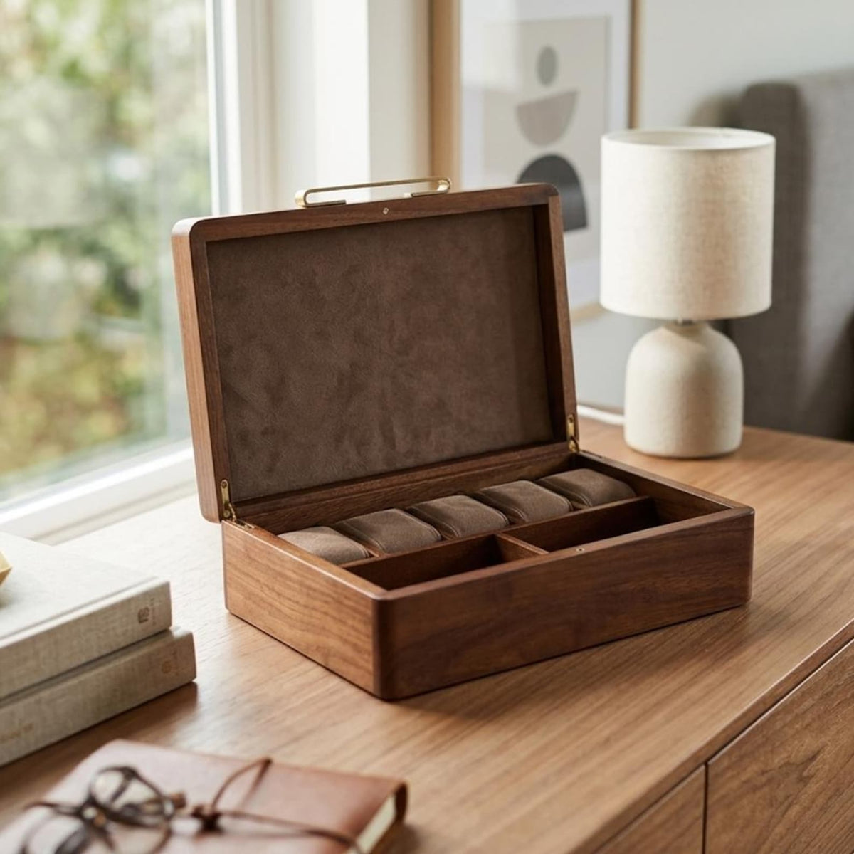 Mens gift ideas for boyfriend keepsake box anniversary gift for him jewelry case wooden box closet organizer watch display box engraved