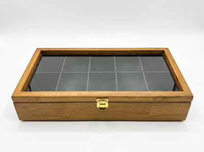 Watch Box for Men, Glass Top Display Case, 3 5 10 Slot Holder for Watches and Accessories, Fathers Day Gift, Anniversary Gift for Husband