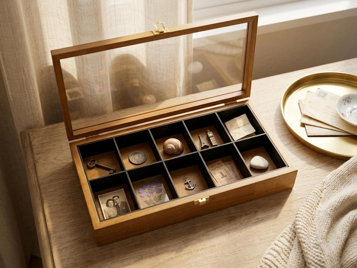 Watch Box for Men, Glass Top Display Case, 3 5 10 Slot Holder for Watches and Accessories, Fathers Day Gift, Anniversary Gift for Husband