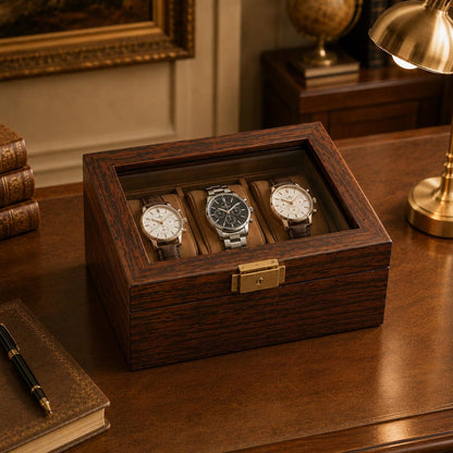 Custom Engraved Watch box | 3 to 36 slot storage box | Handmade Wood Sunglasses, Wrist Watch organizer | Anniversay, Birthday Gift for Men.