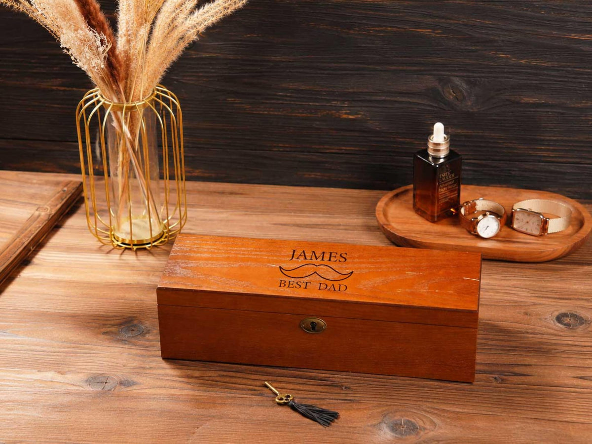 Personalized Wooden Watch Box | 6 Slot Jewelry Organizer Case