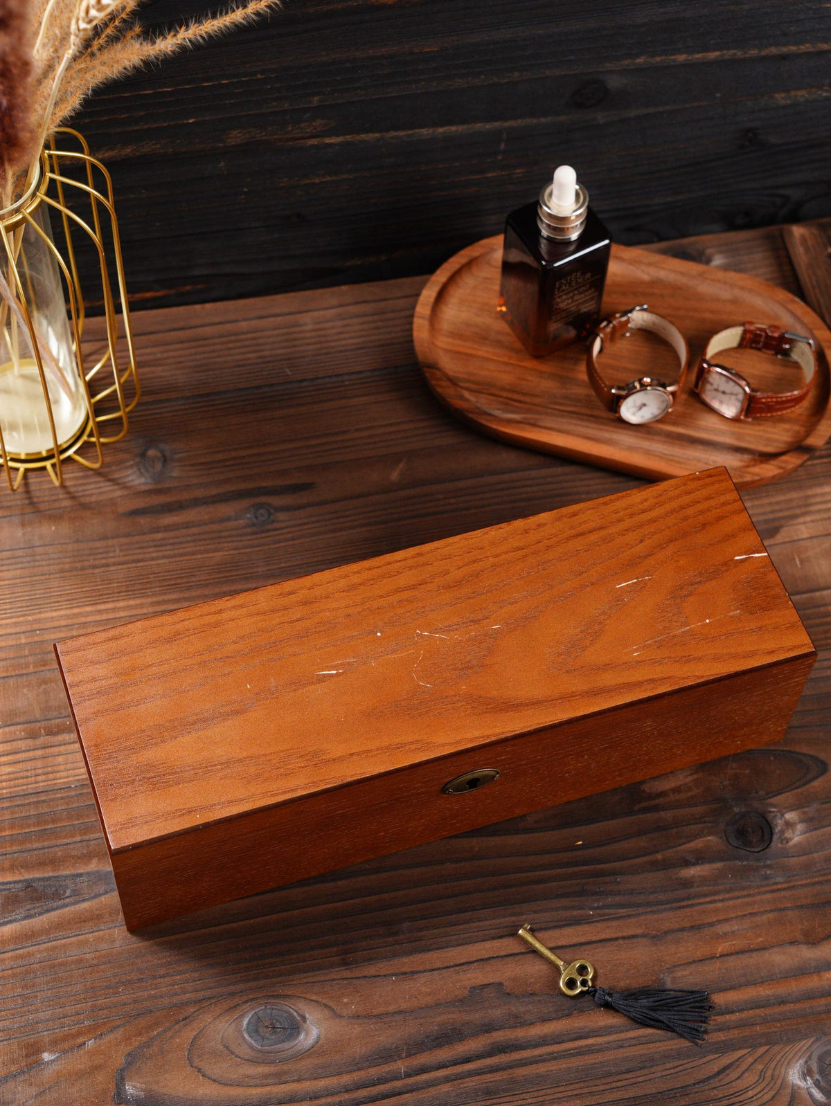 Personalized Wooden Watch Box | 6 Slot Jewelry Organizer Case