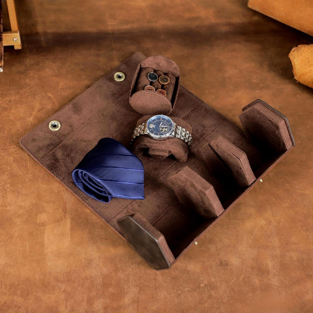 Personalized Leather Watch Box | Watch Travel Case | Necktie Cufflink Storage Organizer | Birthday Gifts