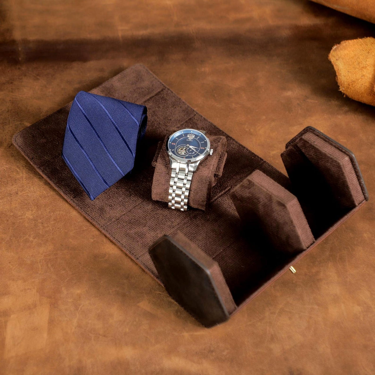 Personalized Leather Watch Box | Watch Travel Case | Necktie Cufflink Storage Organizer | Birthday Gifts