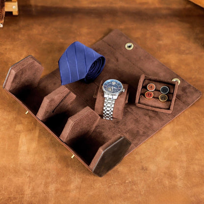 Personalized Leather Watch Box | Watch Travel Case | Necktie Cufflink Storage Organizer | Birthday Gifts