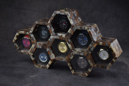 Personalized Epoxy Rosewood Resin Watch Box for Men, Best Gift for Dad, Mens Watch Display Case Anniversary Birthday Gift Jewelry Organizer