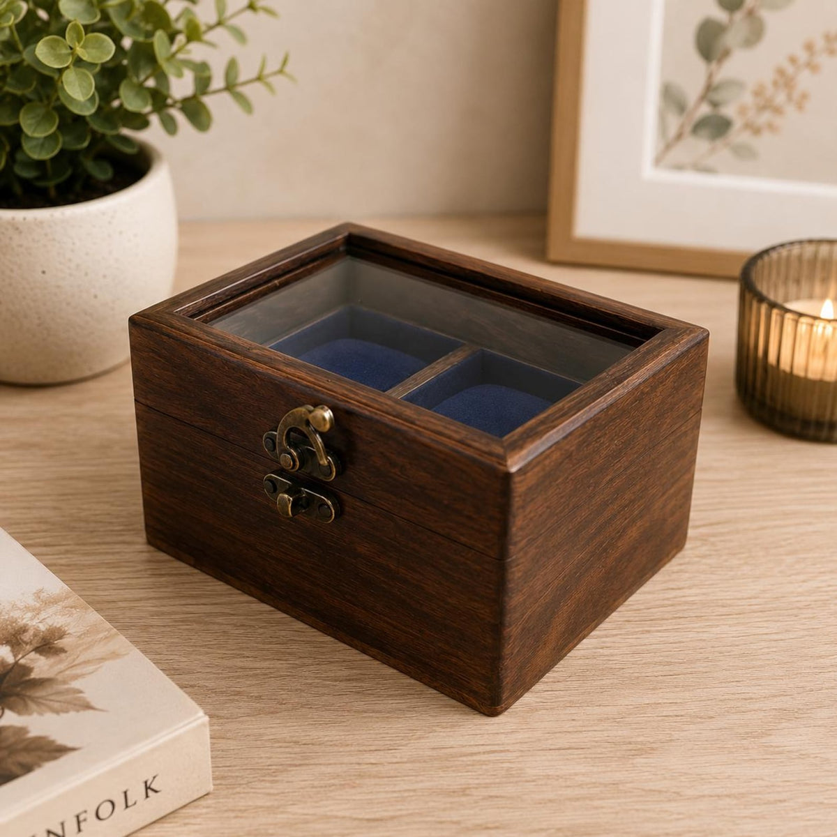Personalized Indian Rosewood Watch Box, 2 Slot Organizer Display Case, Luxury Gift for Men