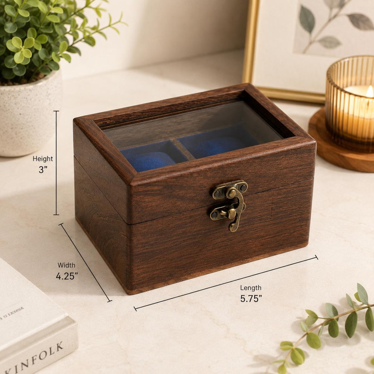 Personalized Indian Rosewood Watch Box, 2 Slot Organizer Display Case, Luxury Gift for Men