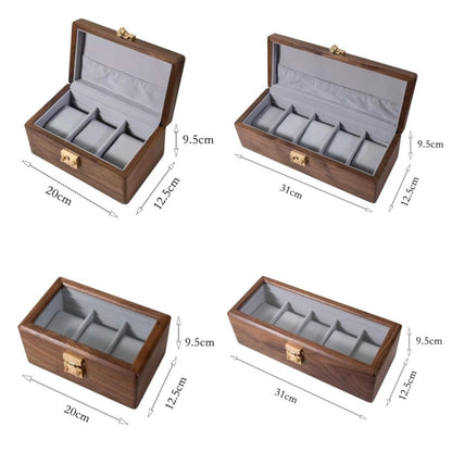 Unique Walnut Wood Jewelry Box Functional Storage Vintage Father Gift Watch Case Container