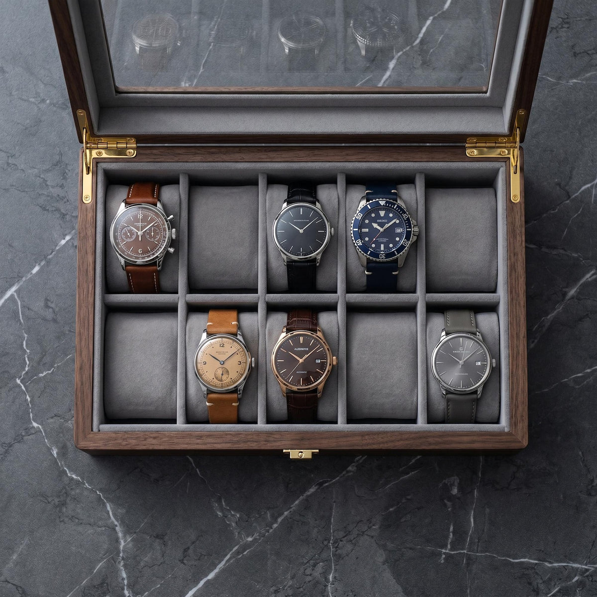 Custom Engraved Wooden Watch Box, Personalized 6 Watch Storage Case With Pull Out Drawer, Birthday Gift For Him, Husband, Father, Son