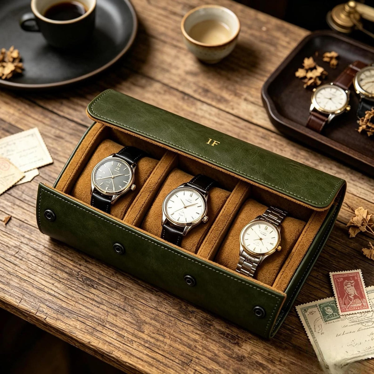 Personalized Leather Watch Box, Custom Leather Watch Case, Custom Watch Roll, Wedding Groomsmen Gifts, Watch travel Case, Wedding gift