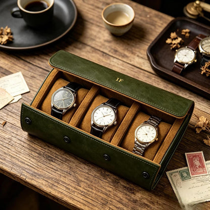 Personalized Leather Watch Box, Custom Leather Watch Case, Custom Watch Roll, Wedding Groomsmen Gifts, Watch travel Case, Wedding gift