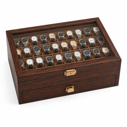 Custom Engraved Watch box | 3 to 36 slot storage box | Handmade Wood Sunglasses, Wrist Watch organizer | Anniversay, Birthday Gift for Men.