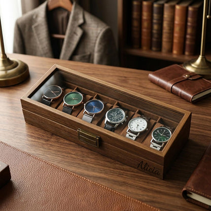Custom Engraved Watch Box, Personalized Watch Case for Men,Anniversary Gifts for Him, Gift for Husband Dad Boyfriend