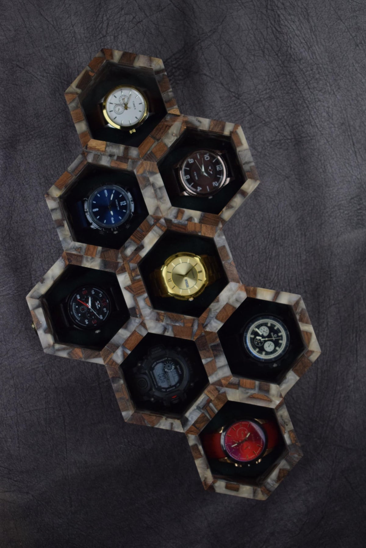 Personalized Epoxy Rosewood Resin Watch Box for Men, Best Gift for Dad, Mens Watch Display Case Anniversary Birthday Gift Jewelry Organizer