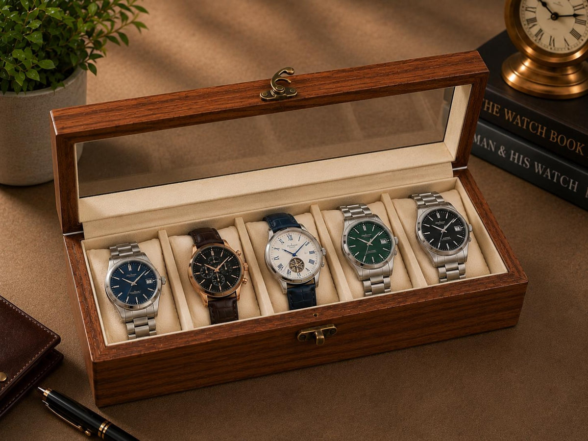 Personalized Indian Rosewood Watch Box, Engraved Wooden watch Organizer, Watch Display Case