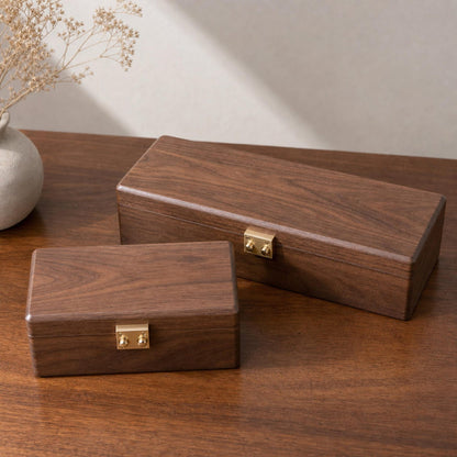 Unique Walnut Wood Jewelry Box Functional Storage Vintage Father Gift Watch Case Container