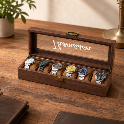 Personalized Watch Box, Custom Engraved Watch Display Case, Men’s Watch Organizer, Gift for Him, Father’s Day Gift, Anniversary Gift