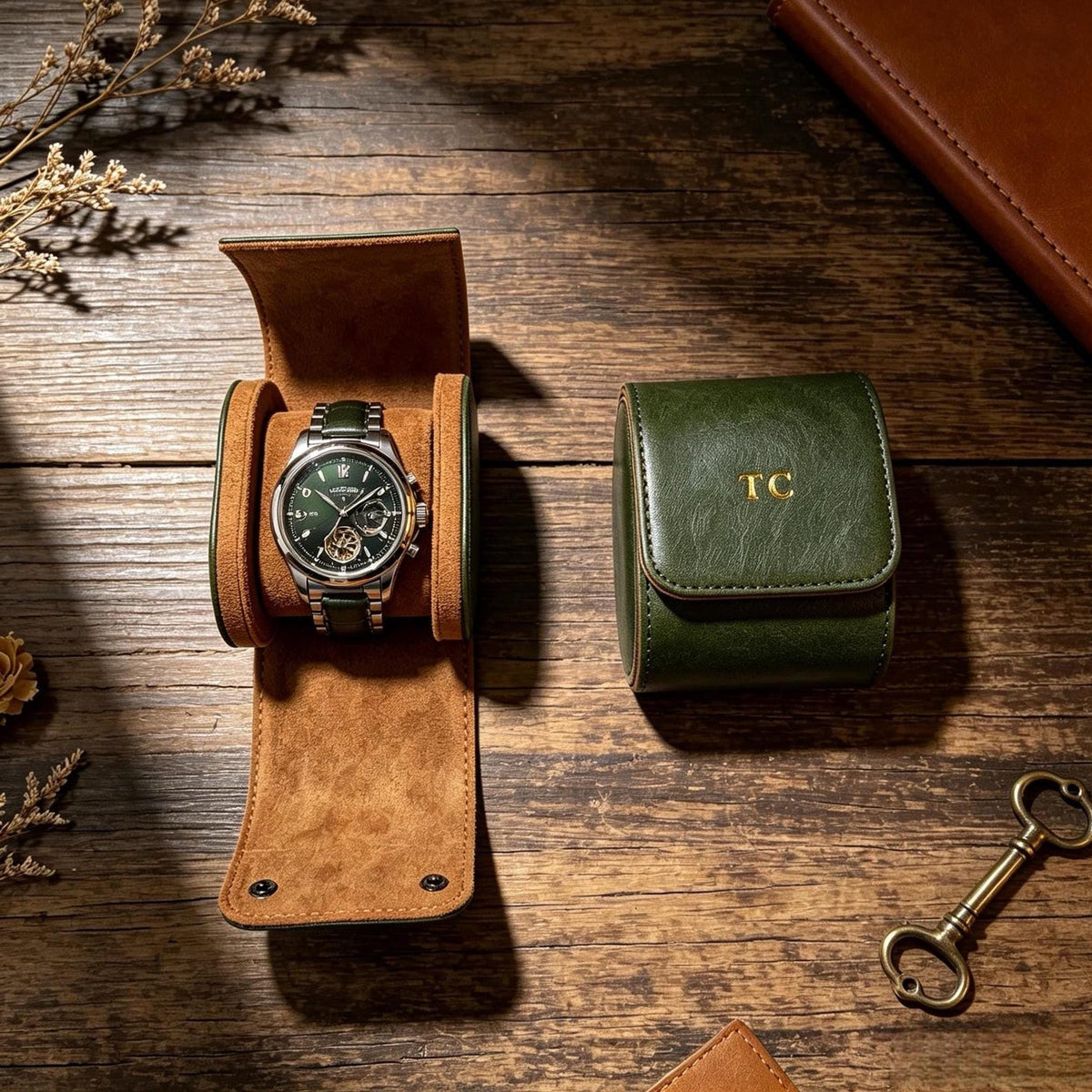 Personalized Leather Watch Box, Custom Leather Watch Case, Custom Watch Roll, Wedding Groomsmen Gifts, Watch travel Case, Wedding gift