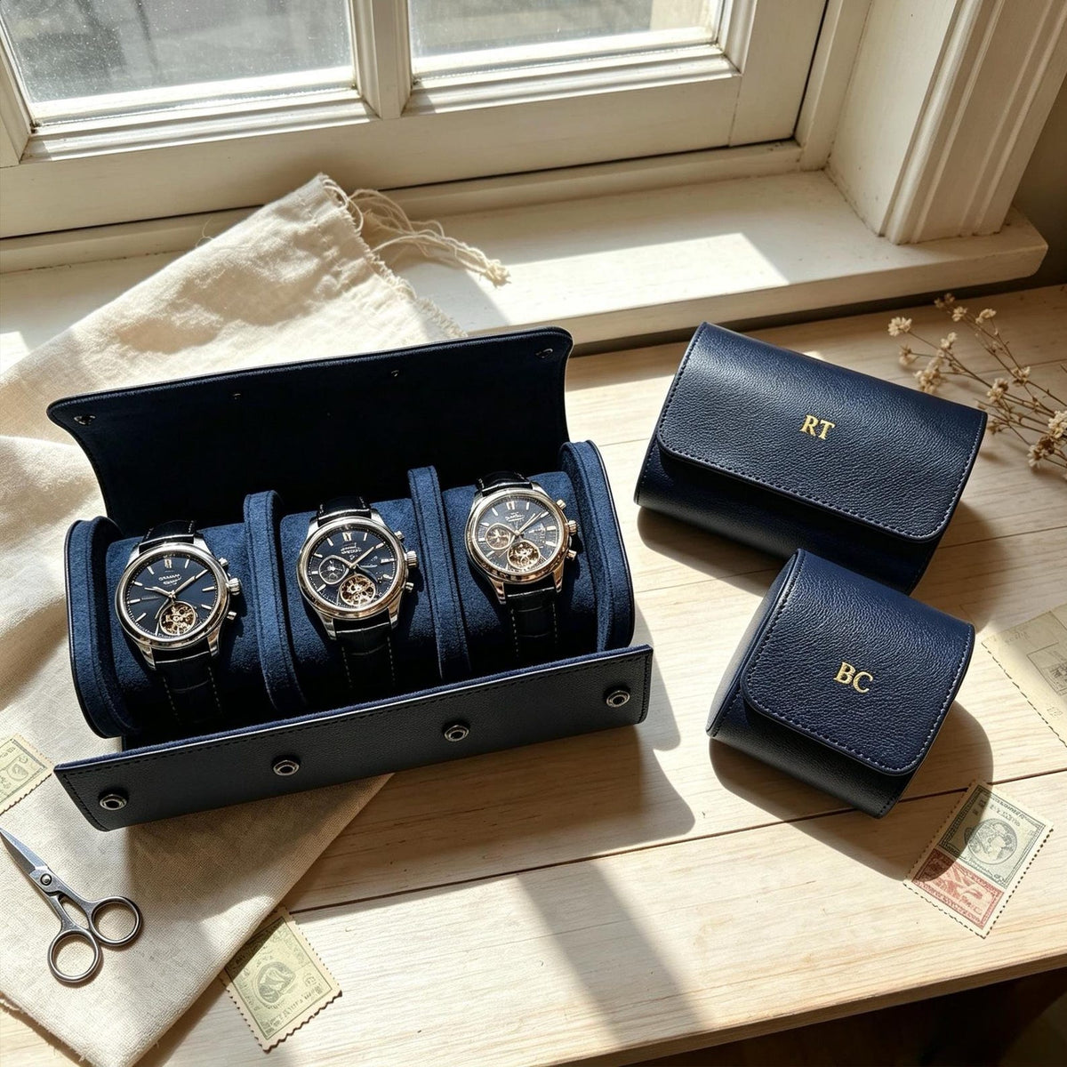 Personalized Leather Watch Box, Custom Leather Watch Case, Custom Watch Roll, Wedding Groomsmen Gifts, Watch travel Case, Wedding gift