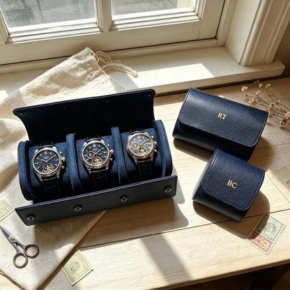 Personalized Leather Watch Box, Custom Leather Watch Case, Custom Watch Roll, Wedding Groomsmen Gifts, Watch travel Case, Wedding gift