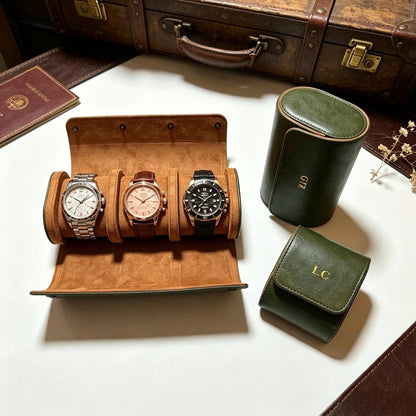 Personalized Leather Watch Box, Custom Leather Watch Case, Custom Watch Roll, Wedding Groomsmen Gifts, Watch travel Case, Wedding gift