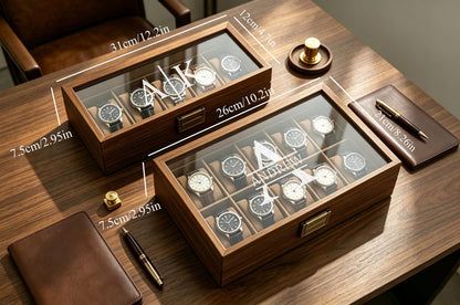 6/10 Slots Watch Box, Custom Engraved Wooden Watch Box, Personalized Watch Case, Men watch jewelry box, Anniversary Gifts for Men
