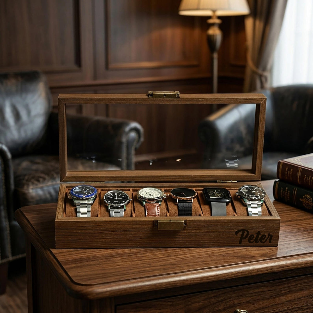 Custom Engraved Watch Box, Personalized Watch Case for Men,Anniversary Gifts for Him, Gift for Husband Dad Boyfriend