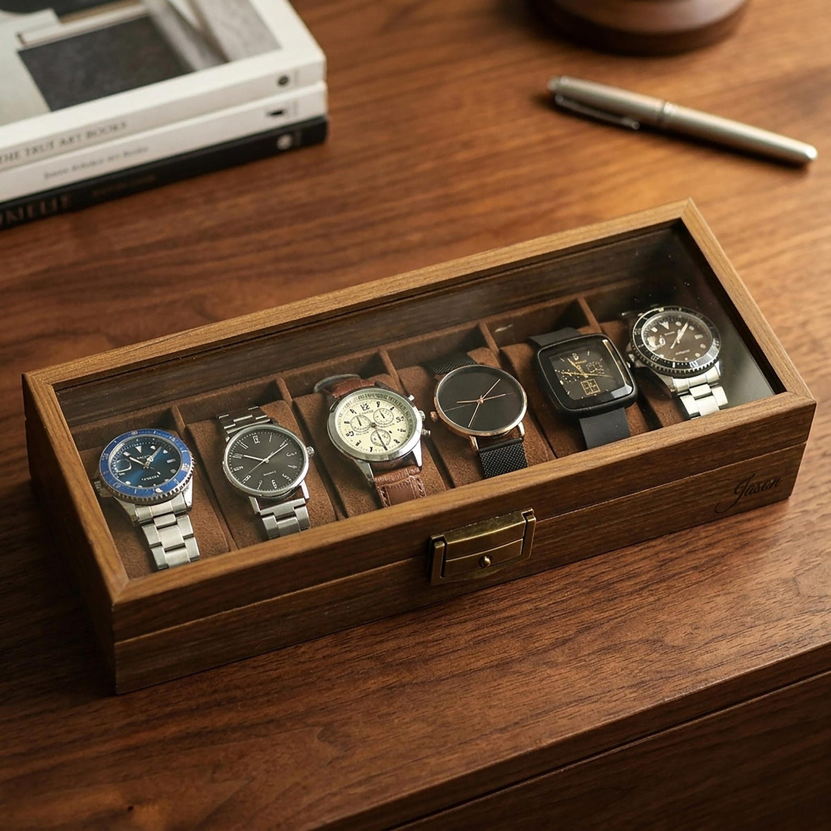 Custom Engraved Watch Box, Personalized Watch Case for Men,Anniversary Gifts for Him, Gift for Husband Dad Boyfriend
