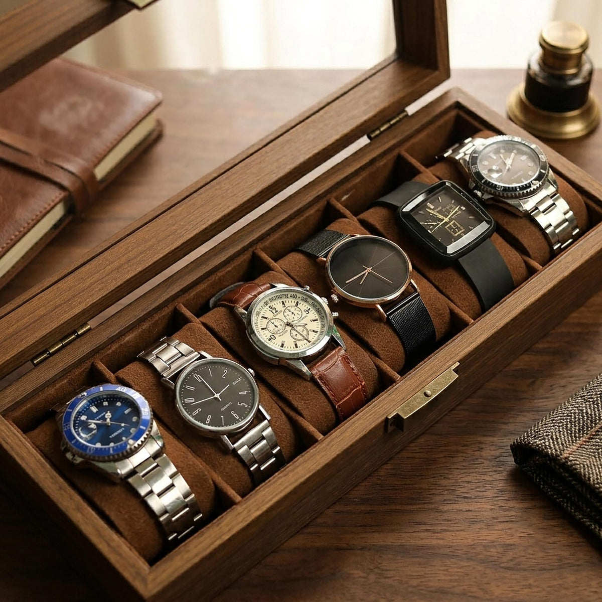 Custom Engraved Watch Box, Personalized Watch Case for Men,Anniversary Gifts for Him, Gift for Husband Dad Boyfriend