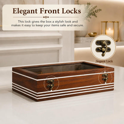 Personalized Wooden Watch Box, 2-12 Slot Watch Organizer, Rosewood Watch Display Case, Glass Lid, Luxury Storage Box, birthday Gift for Men