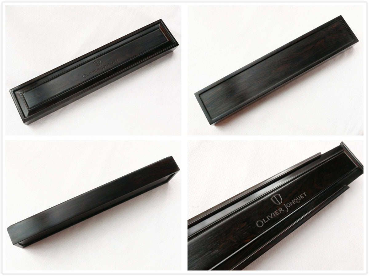 Custom Engraved Black Ebony Wood Watch Box, Aqua Suede Interior