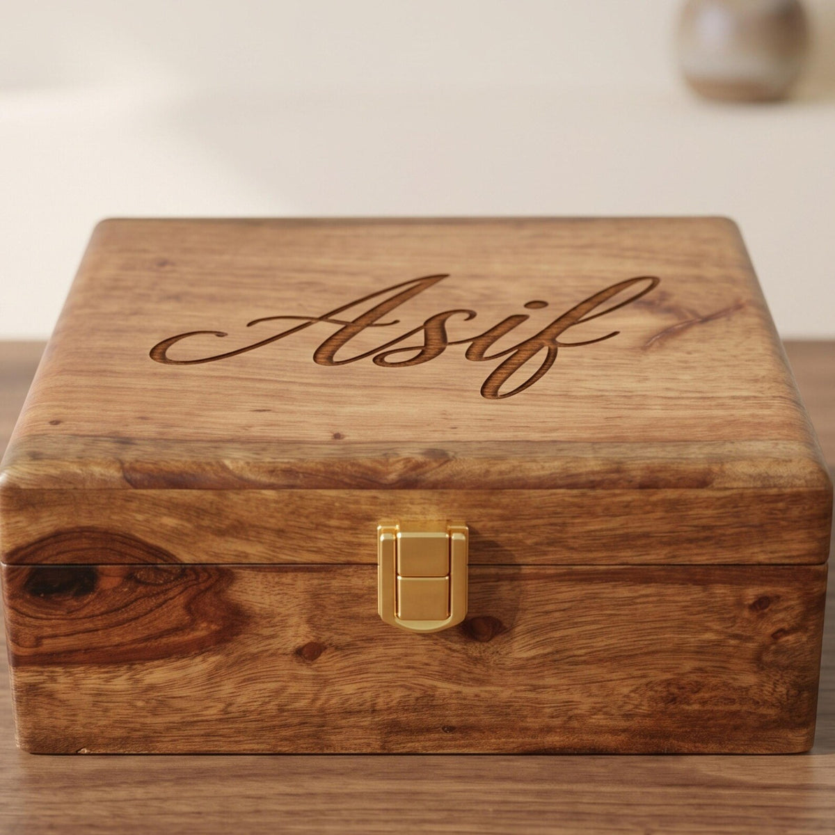 Personalized Solid Wood Watch Box, 6 Slot Engraved Watch Organizer, Gift for Him