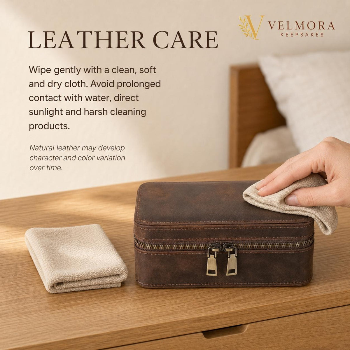 Personalized Genuine Leather Watch Case, Engraved Travel Organizer, 3 Slot Jewelry Holder, Anniversary Gift for Husband