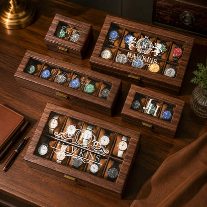 Custom Engraved Watch Box, Personalized Watch Case, Men watch jewelry box, Gifts for husband, Birthday / Anniversary Gifts for Men