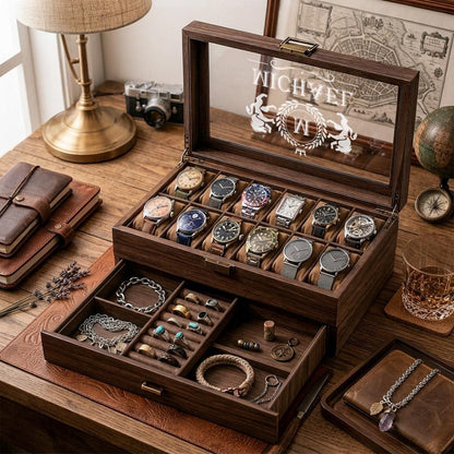 Custom Engraved Watch Box, Gift for Dad, Birthday Gift for Men, Personalised Watch Storage Case, Anniversary Gift For Husband