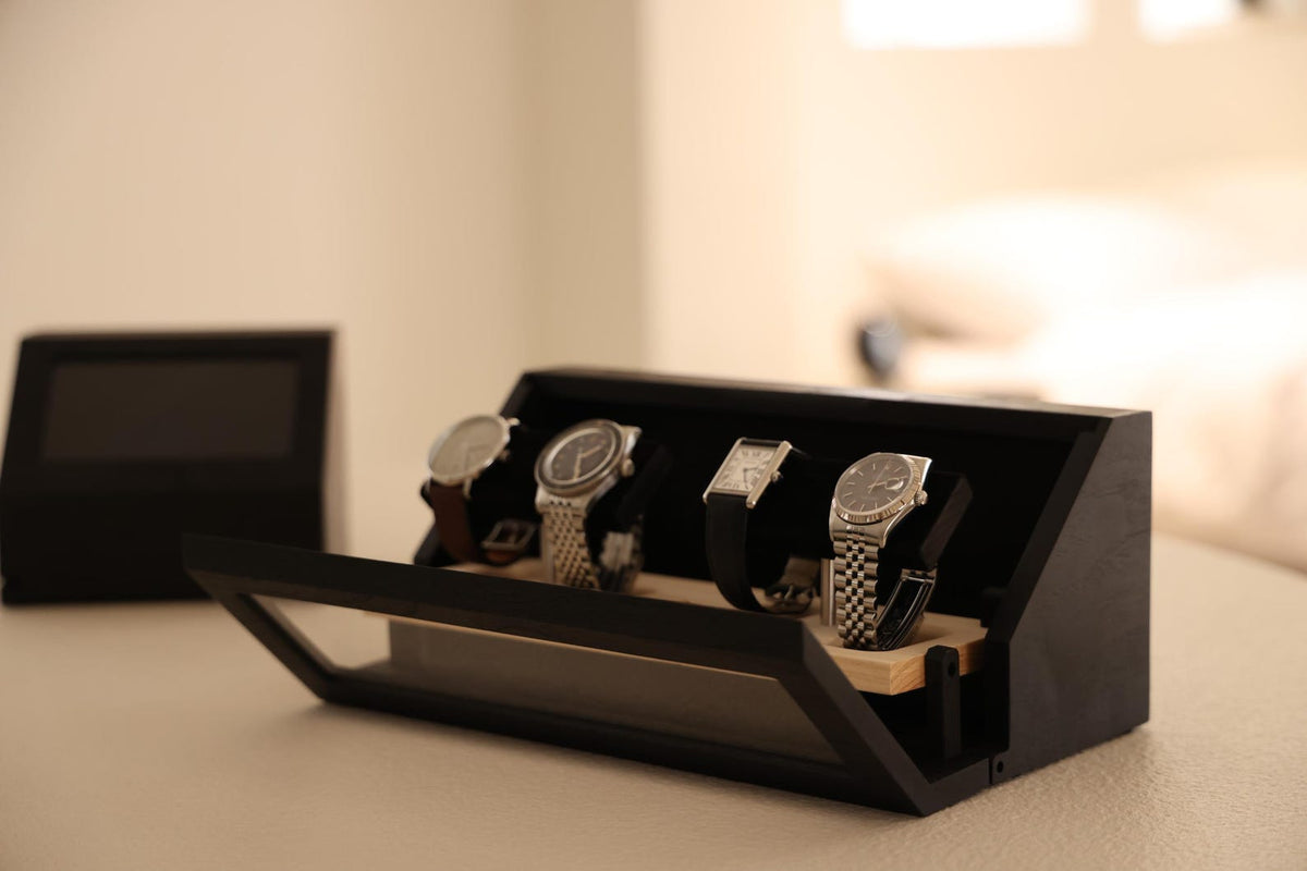 Whalerhaus Black Display watch box 4slot