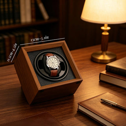Personalized Automatic Wood Watch Winder, Custom Engraved Name Watch Holder, Engraved Watch Box, Gifts for Him
