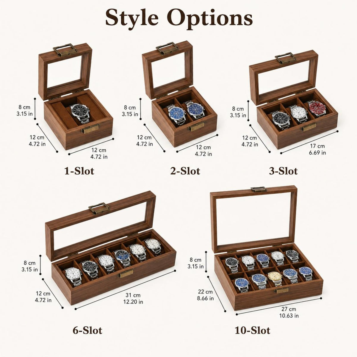 Wedding & Anniversary Gift, Engraved Walnut Watch Storage Organizer, Wooden Watch Display Case, Personalized Timepiece Organizer for Men