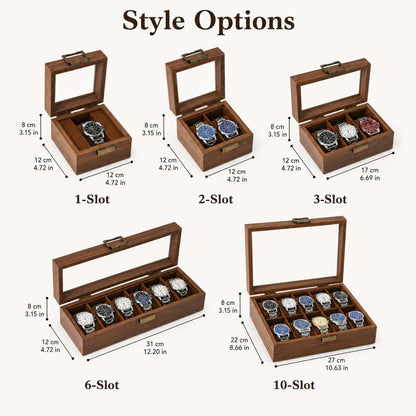 Wedding & Anniversary Gift, Engraved Walnut Watch Storage Organizer, Wooden Watch Display Case, Personalized Timepiece Organizer for Men
