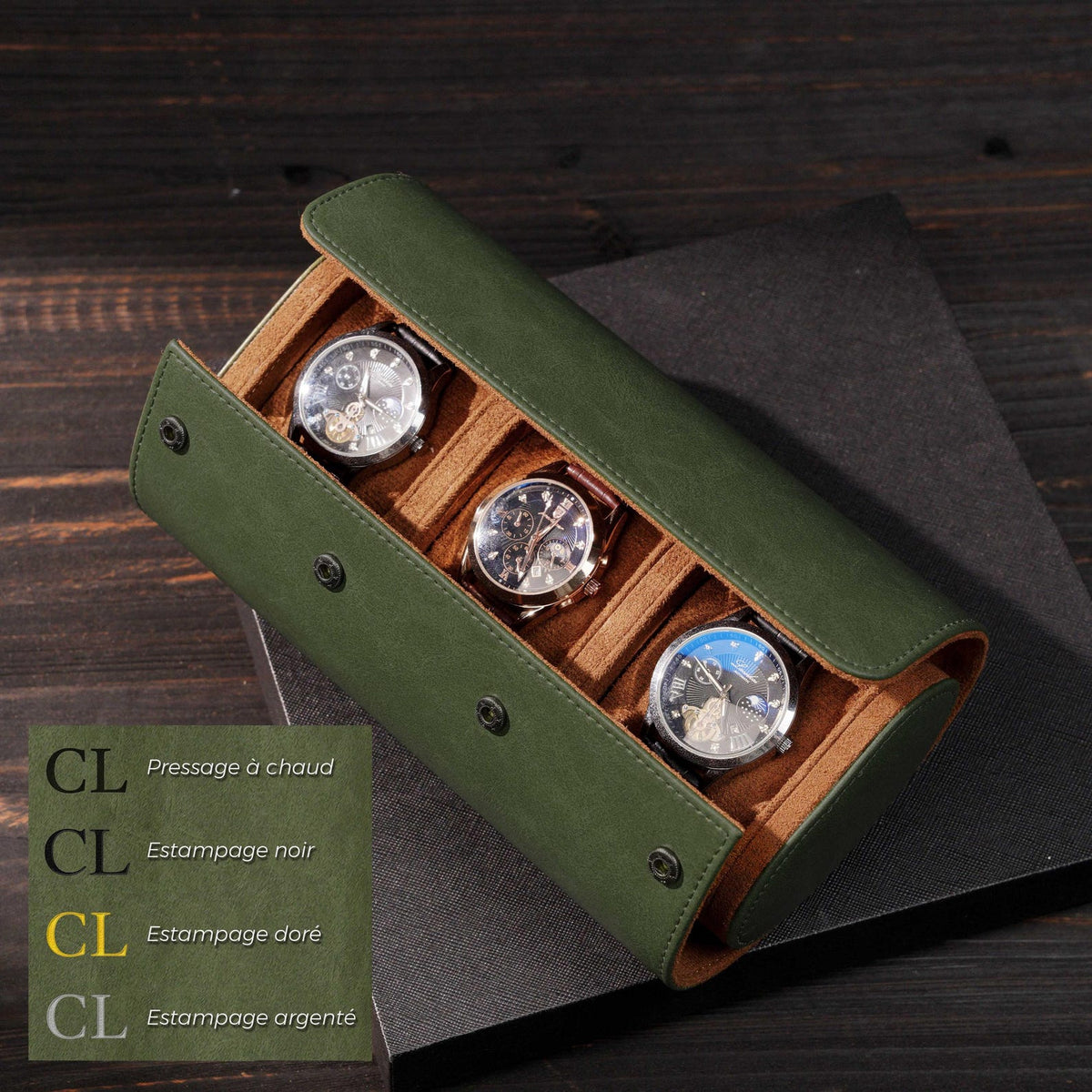 Personalized vegan leather watch box, gift for men, gift for husband, travel watch box, vegan leather watch case