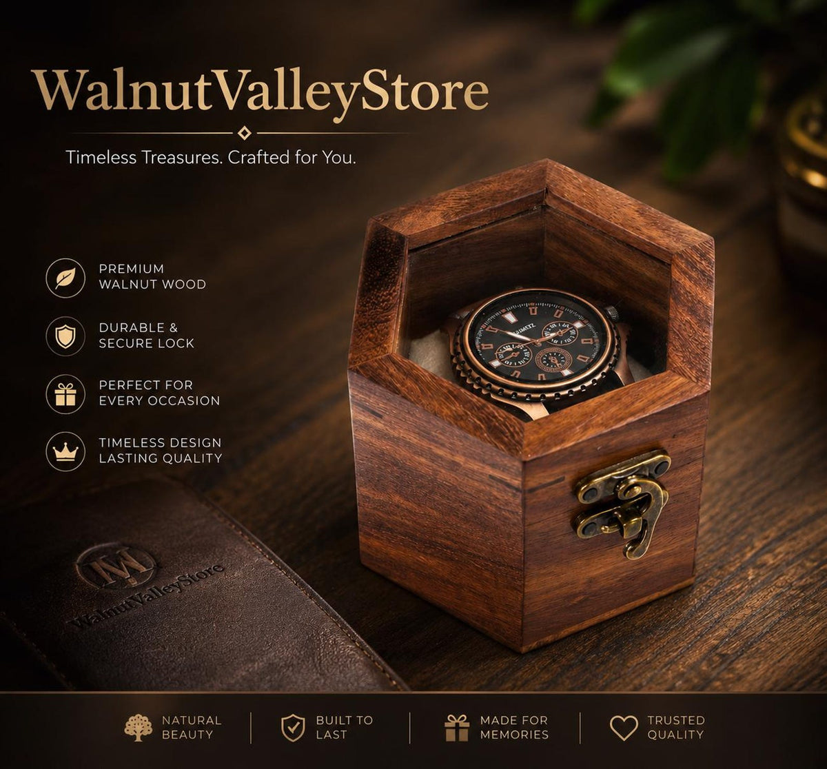 Handcrafted Indian Rosewood Honeycomb Watch Box, Glass Lid Display Case