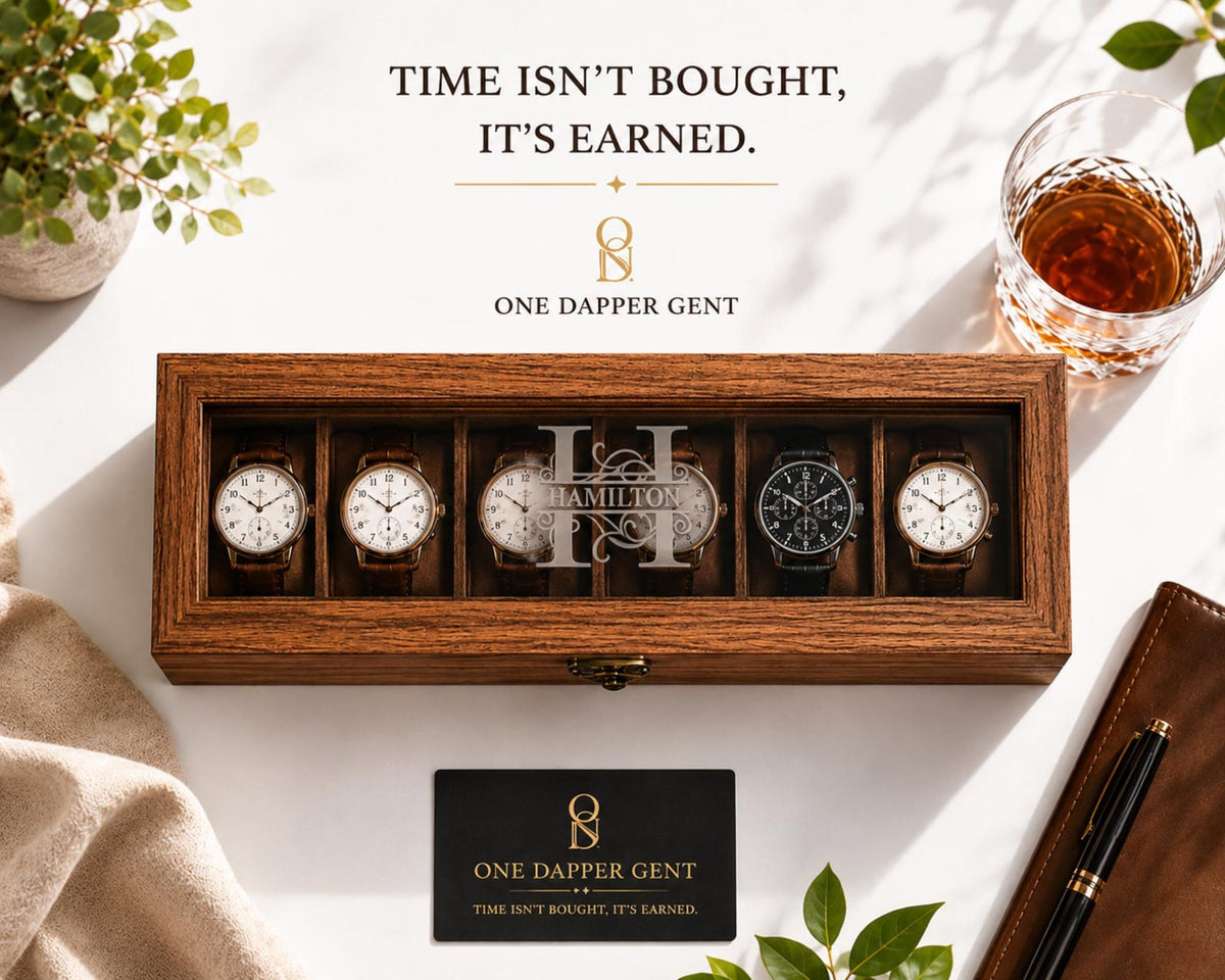 Personalized Wood 6-Slot Watch Box: Engraved Display Case Gift