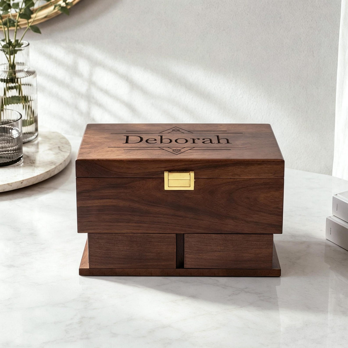 Personalized 8 Slots Watch Box,Engraved Wooden Men Jewelry Display Organizer Watch Case,Gift for Him