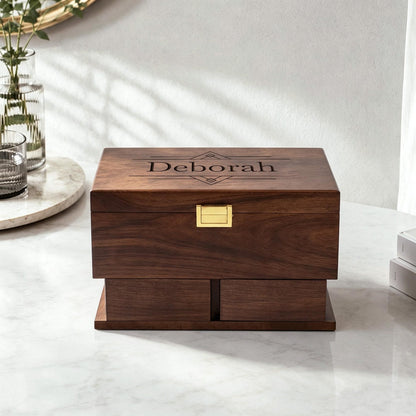 Personalized 8 Slots Watch Box,Engraved Wooden Men Jewelry Display Organizer Watch Case,Gift for Him